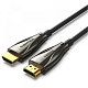 Кабель HDMI M-M,30.0 м, V2.1, Optical 8K 60Гц 48Gbps Dolby 7.1 PVC Black Zinc Alloy Vention