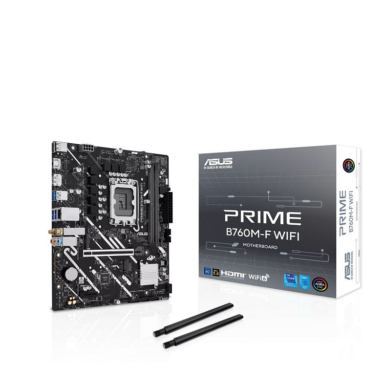 Материнcька плата ASUS PRIME B760M-F WIFI s1700 B760 2xDDR5 M.2 HDMI DP Wi-Fi BT mATX