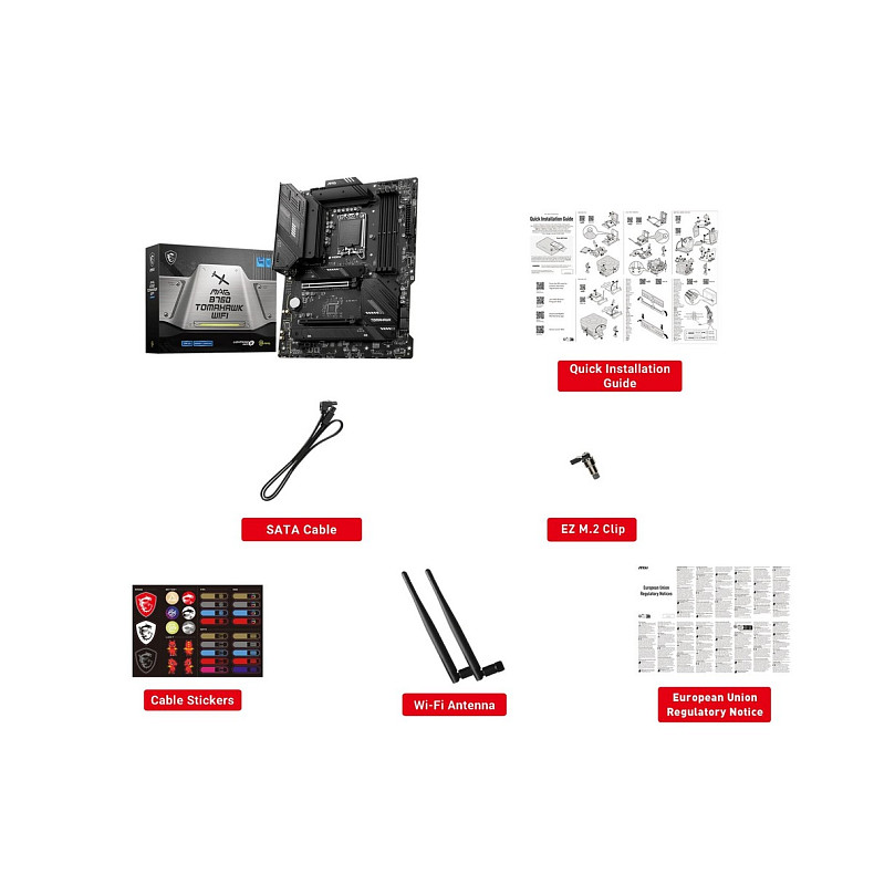 Материнcька плата MSI MAG B760 TOMAHAWK WIFI s1700 B760 4xDDR5 M.2 HDMI DP Wi-Fi BT ATX