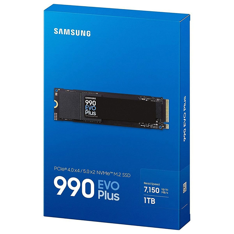 SSD диск 1ТB Samsung 990 EVO Plus M.2 2280 PCIe 5.0 x4 NVMe V-NAND TLC (MZ-V9S1T0BW)