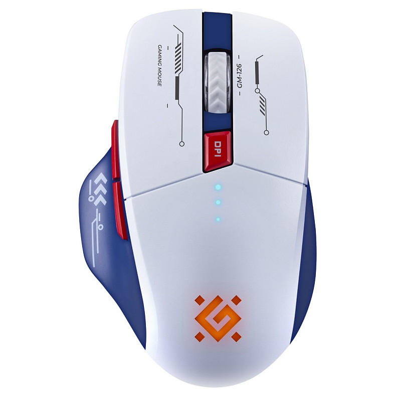 Мишка Defender Tisa GM-126, бездротова, ігрова, 1600 dpi., 7кн., 400 mAh, синьо-біла