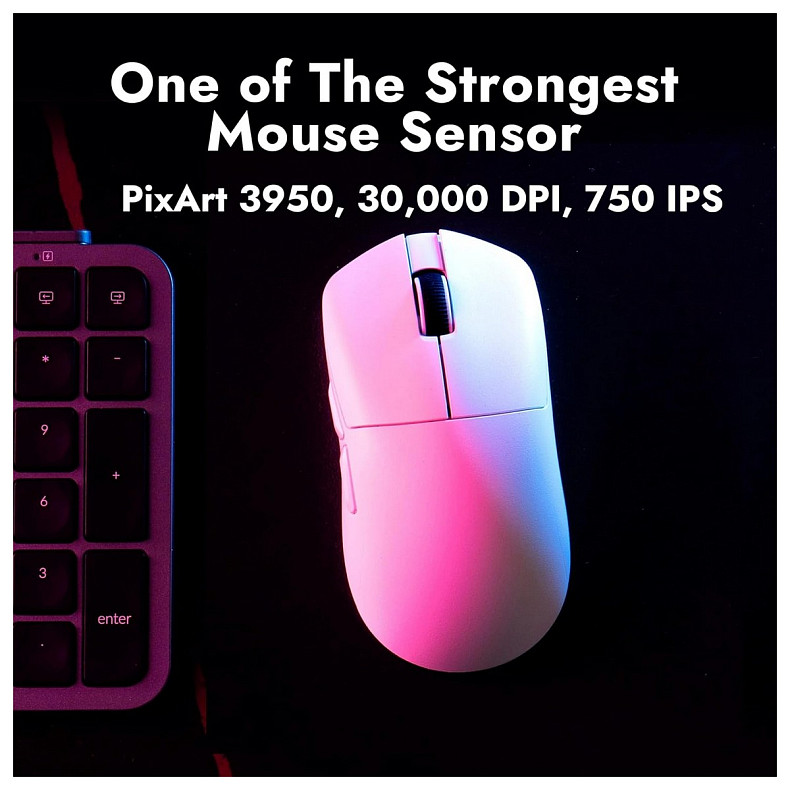 Миша Lemokey G1 USB-A/USB-C/WL/BT, 8K, білий