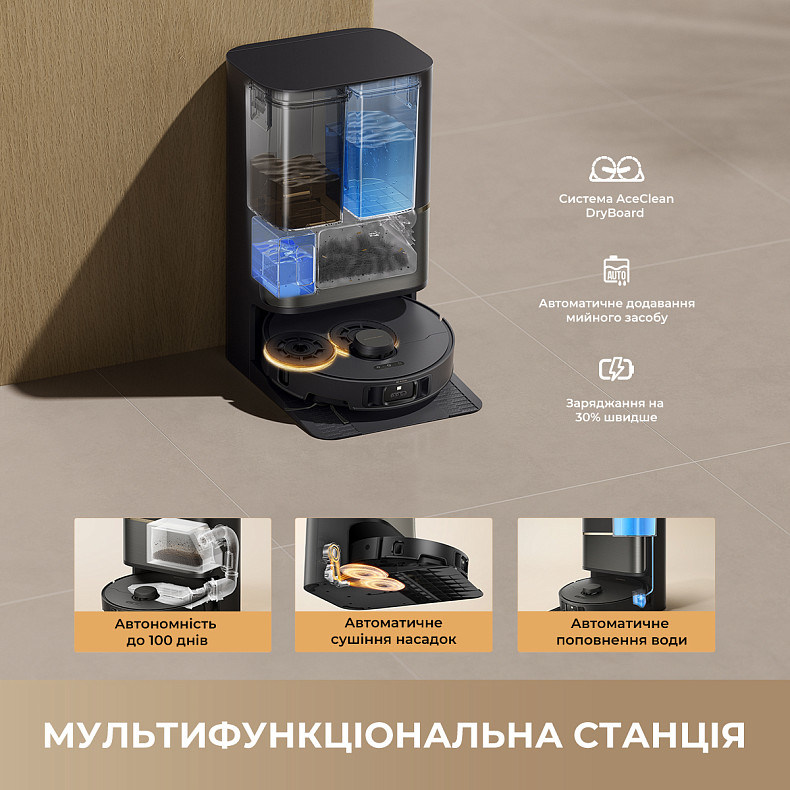 Робот-пылесос моющий Dreame L50s Pro Ultra Black