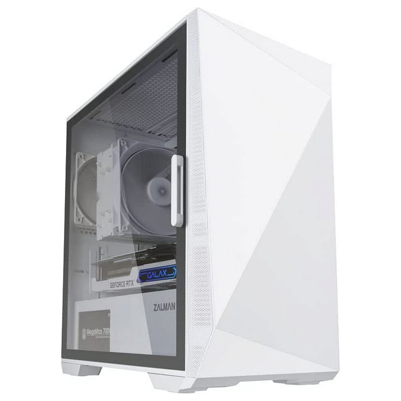 Корпус Zalman Z1 Iceberg, без БП, 2xUSB3.0, 1xUSB2.0, 3x120mm Black fans, TG Side Panel, mATX, White