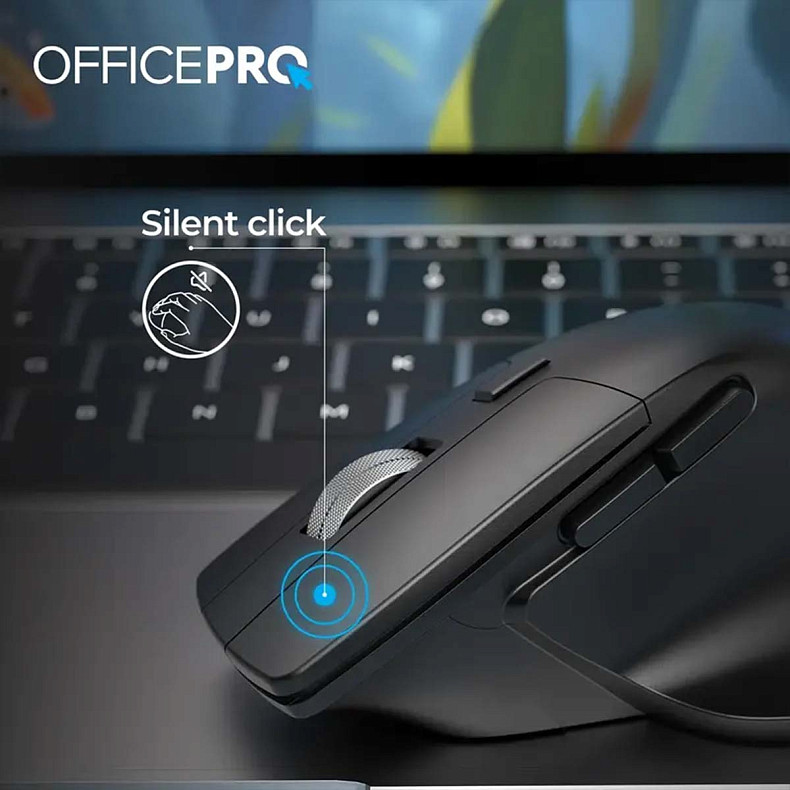Миша OfficePro M395B Silent Click Ergonomic Wireless Black