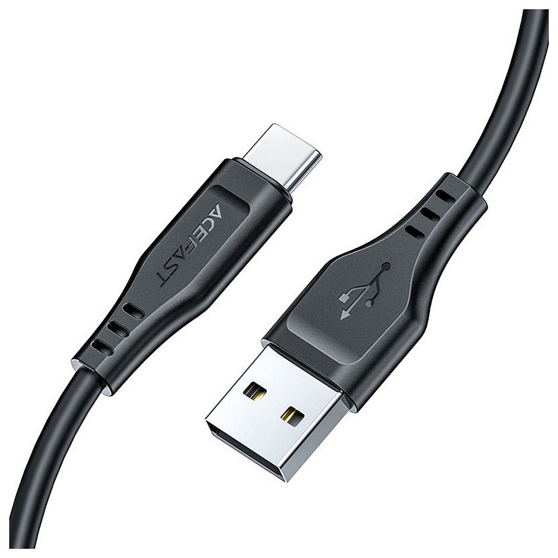 Кабель USB 2.0 USB-A to USB-C, 1,2 м, 3.0A, TPE C3-04 Black Acefast