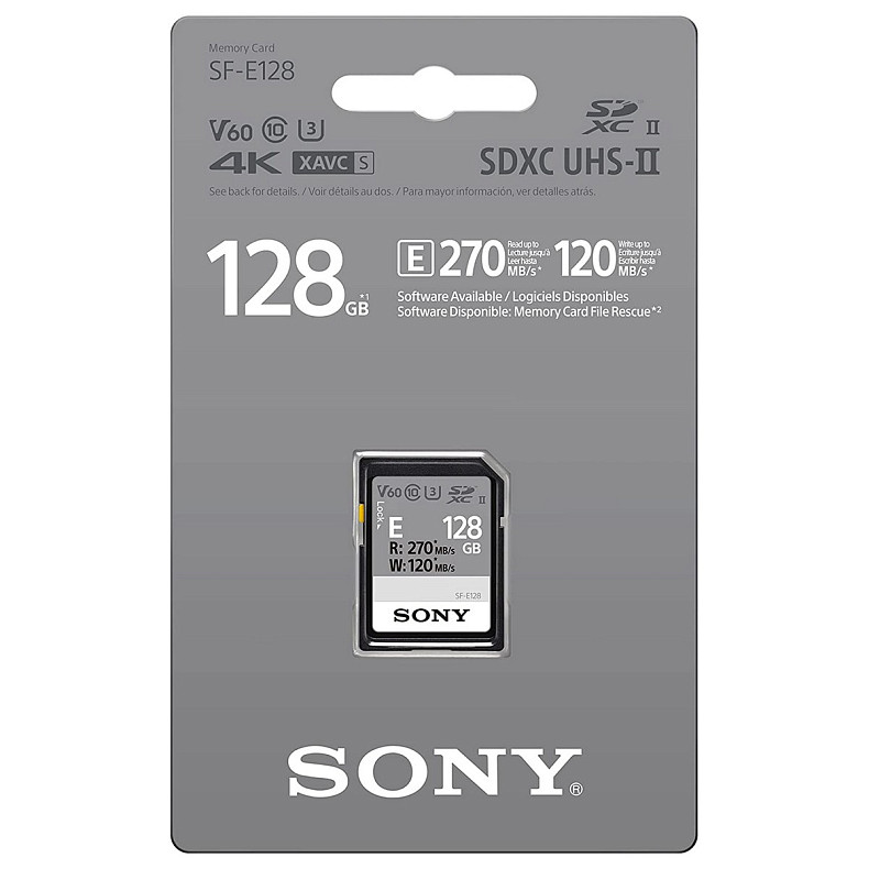 Карта памяти Sony 128 GB SDXC UHS-II U3 V60 SFE128.ET4