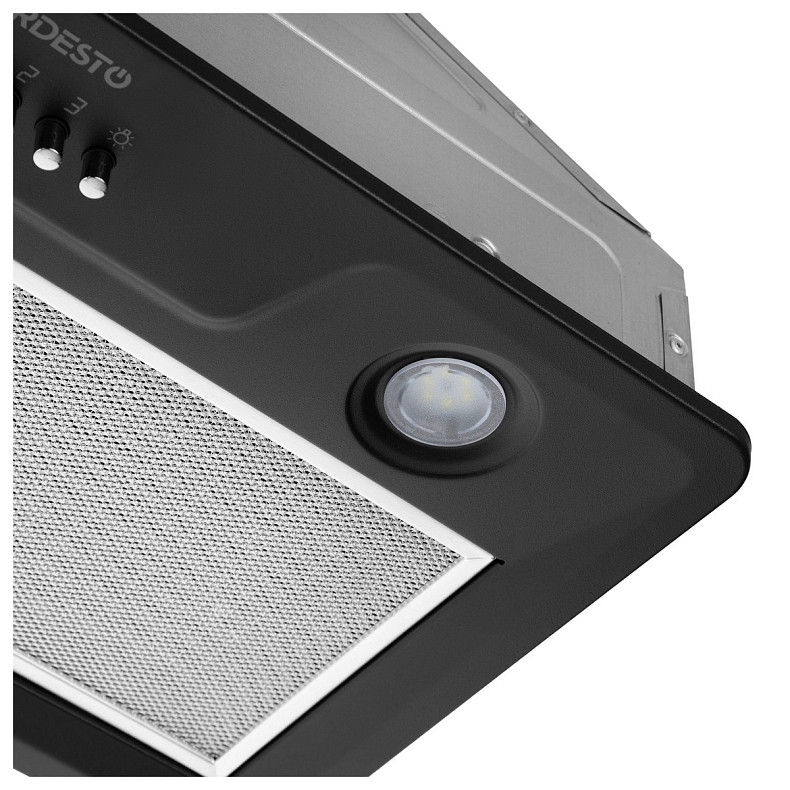 Витяжка Ardesto вбудована, 52см, 700м3ч, метал, 2х1Вт LED, кнопкове, чорний