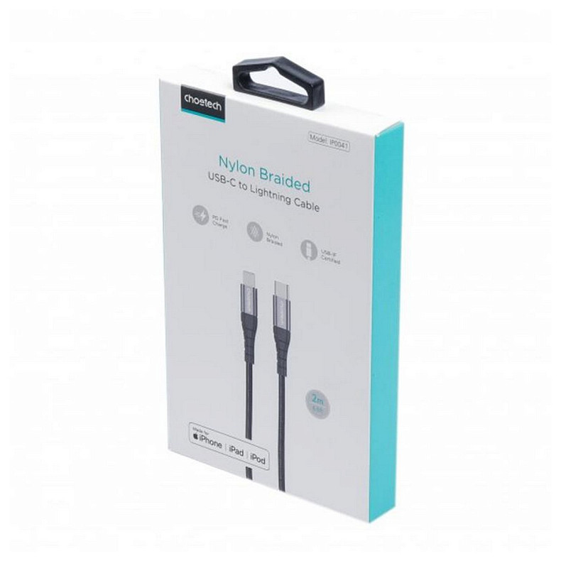 Кабель Choetech USB-C - Lightning, 2м (IP0041-BK)