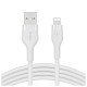 Кабель Belkin USB-A > Lightning, 1м, силиконовый, с клипсой, белый