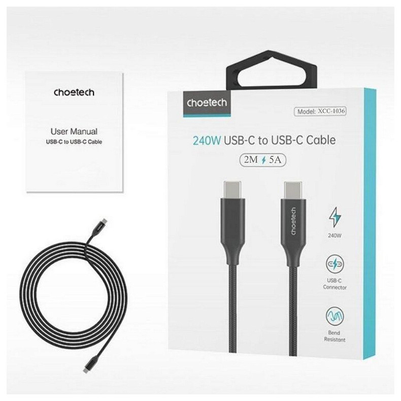 Кабель Choetech USB Type C - USB Type C, 2м (XCC-1036)