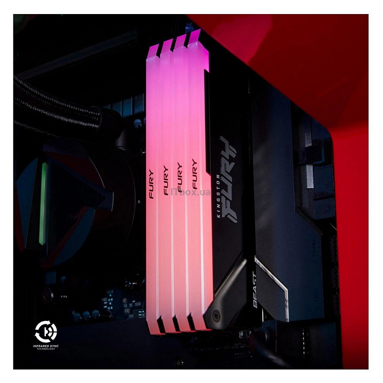 ОЗУ Kingston Fury Beast DDR4 16GB 3200MHz RGB (KF432C16BB12A/16WP)