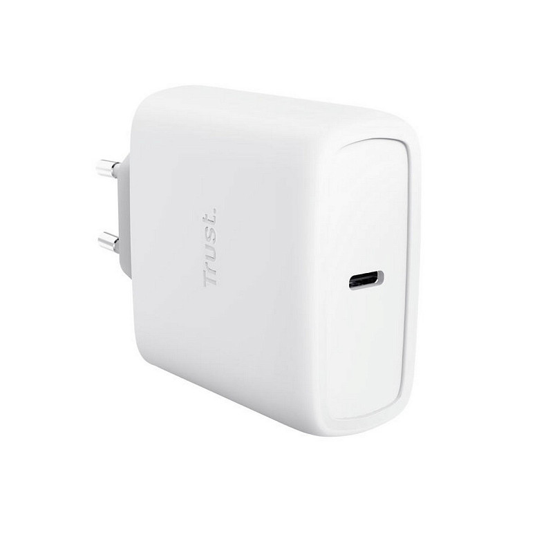 Зарядний пристрій Trust Maxo 65Вт, GaN, USB-C PD/PPS, білий