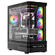 Корпус Modecom VOLCANO AQ200 ARGB MIDI FRONT LCD, 4x120mm fans BLACK без БЖ ATX
