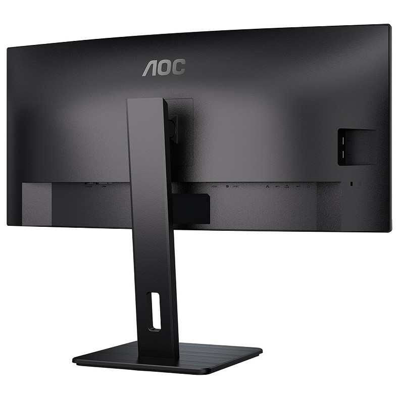 TFT 34" AOC CU34P3CV, WQHD,VA, 100Hz, вигнутий, HDMI, DP, USB-С, RJ-45, USB-hub, HAS, кол, чорний