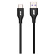 Кабель 2E USB-A > USB-C, 1м, Glow, черный