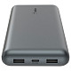 Аккумулятор портативный литий-ионный Power Bank Belkin 20000мА·ч, 15Вт, 2хUSB-A/USB-C, серый