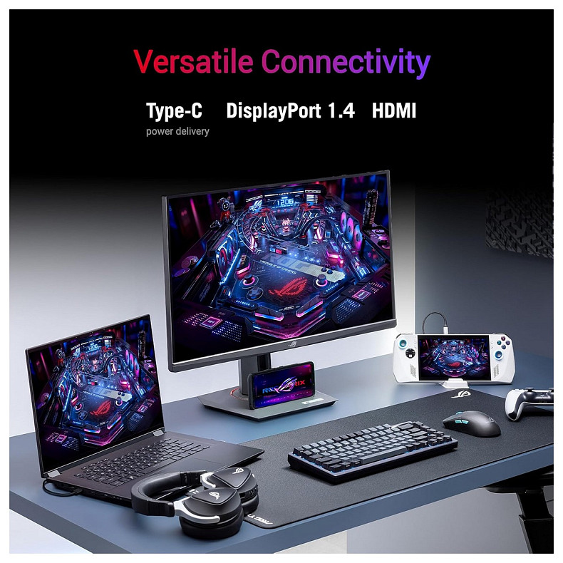 Монитор Asus 27" ROG Strix XG279CNS HDMI, DP, USB-C, IPS, 380Hz, 0.3ms, sRGB 110%, AdaptiveSync, Piv