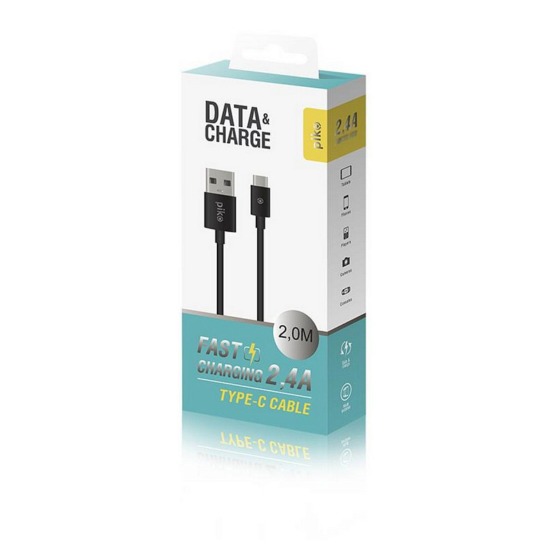 Кабель Piko CB-UT12 USB-USB Type-C 2м Black (1283126493850)