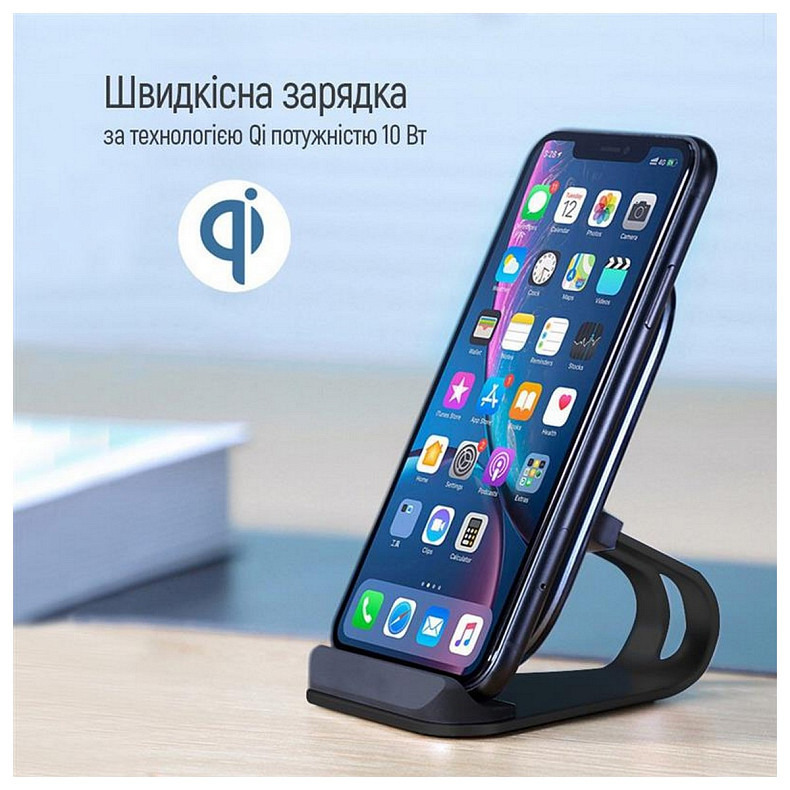 Бездротовий зарядний пристрій ColorWay Wireless Stand 15W Black (CW-CHW31Q-BK)