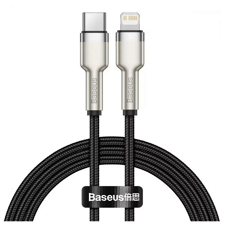 Кабель Baseus Cafule Metal USB Type-C-Lightning, 20W, 1м Black (6953156202061)