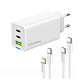 Сетевое зарядное устройство ColorWay GaN Mini 65W PD Port PPS USB (USB-2C1A) White (CW-CHS058PDCL-WT