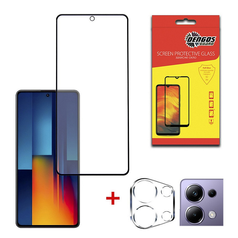 Захисне скло Dengos для Poco M6 Pro 4G Black Full Glue (DG-TGSCP-06)