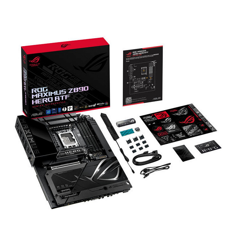 Материнская плата ASUS ROG MAXIMUS Z890 HERO BTF s1851 Z890 4xDDR5 M.2 Thunderbolt HDMI Wi-Fi BT ATX