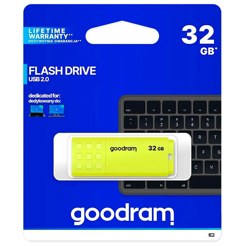 Флеш-накопитель USB 32GB GOODRAM UME2 Yellow (UME2-0320Y0R11)