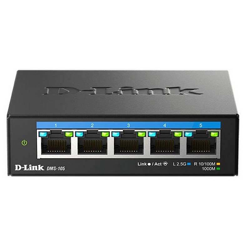 Комутатор D-Link DMS-105 5x2.5GE, Некерований