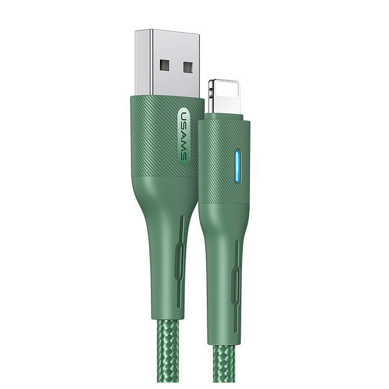 Кабель Usams US-SJ424 USB - Lightning, 0.6 м, Green (SJ424USB03)