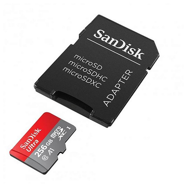 Карта пам'яті MicroSDXC 256GB UHS-I Class 10 SanDisk Ultra A1 R150MB/s + SD-adapter