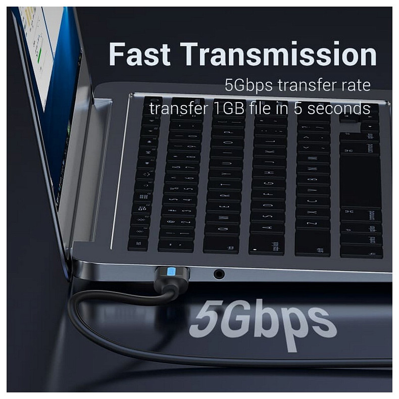 Кабель Vention USB - USB V 3.0 (M/M), 1 м, Black (CONBF)