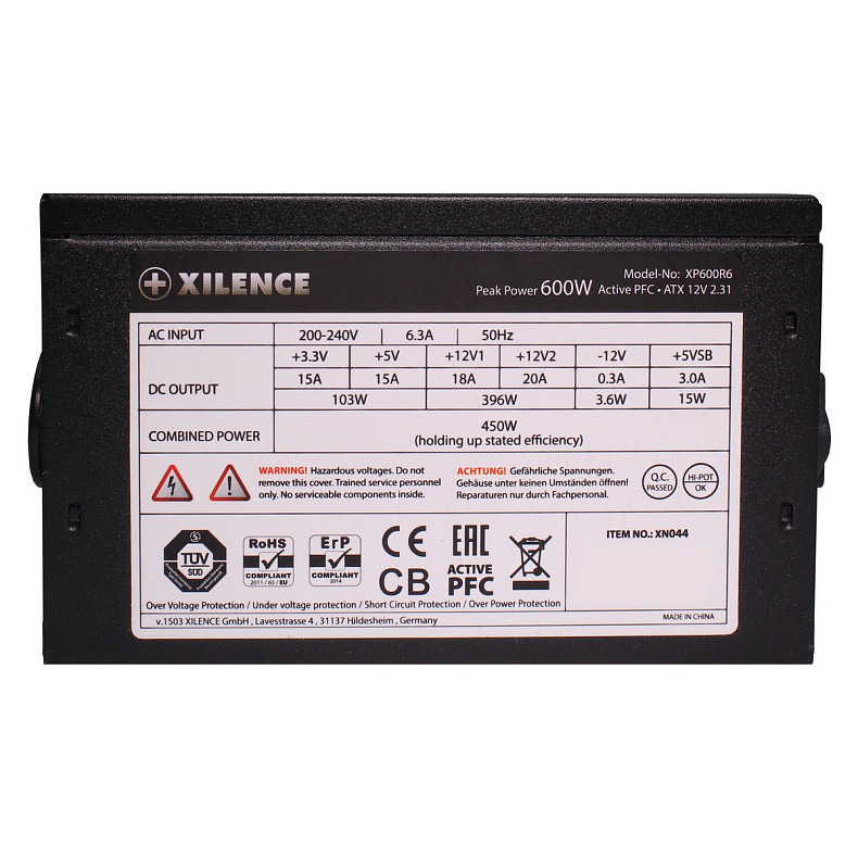 БЖ 600W Xilence XP600R6 Performance C, 120mm, ~85%, Retail Box