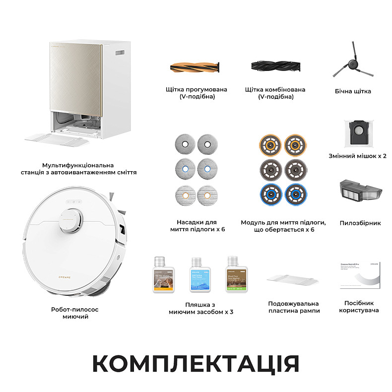 Робот-пылесос моющий Dreame Bot Matrix 10 Pro White