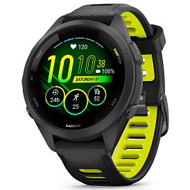 Спортивные часы GARMIN Forerunner 265S Black Bezel and Case with Black/Amp Yellow Silicone Band