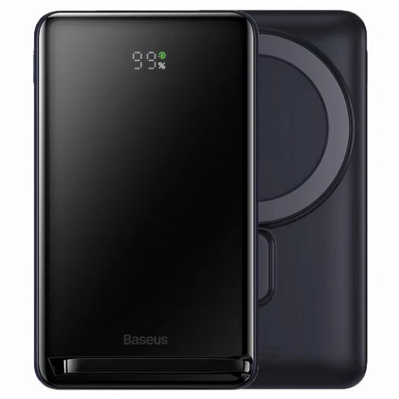 Универсальная мобильная батарея Baseus Magnetic Bracket Wireless 10000mAh 20W,Type-C PD,QC3.0,Qi,cabel 60W 0,5м Black