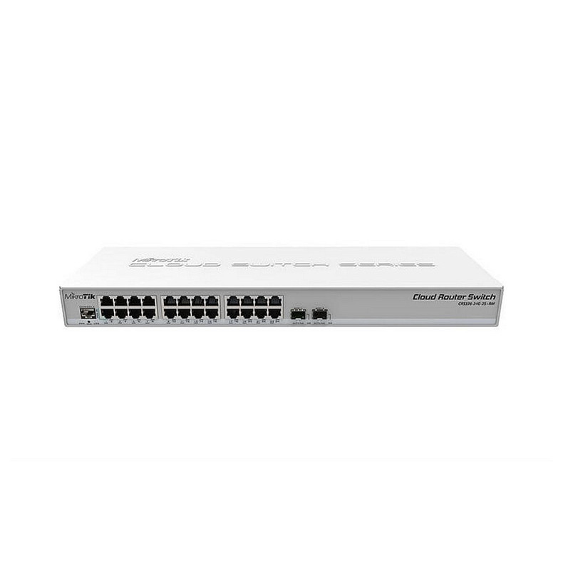 Коммутатор MikroTik CRS326-24G-2S+RM (24x1G, 2xSFP+, L3)