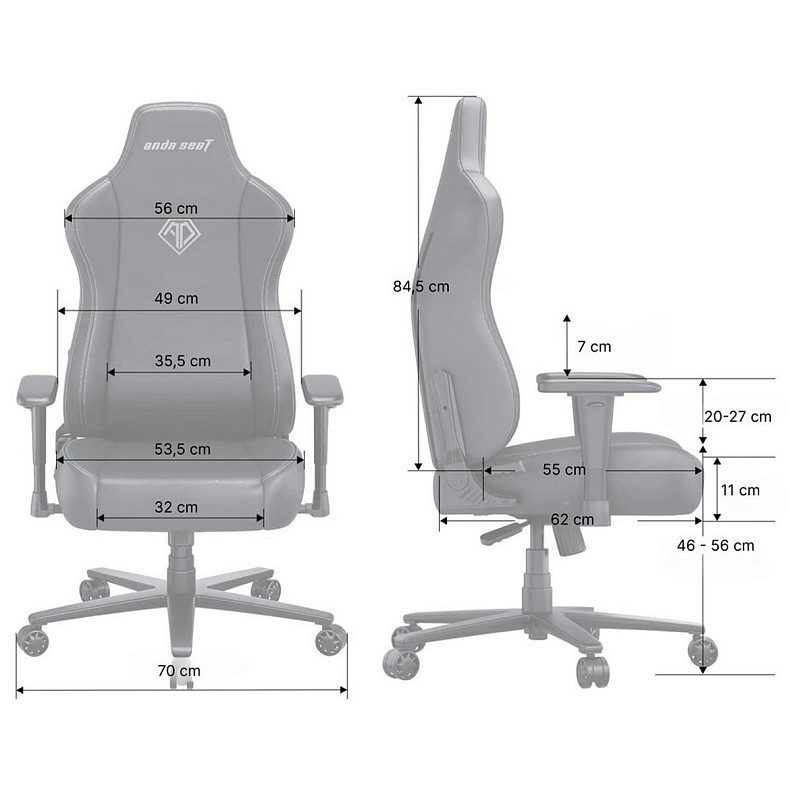 Крісло для геймерів Anda Seat Novis Gray Fabric Size XL (AD23-XL-01-G-F)