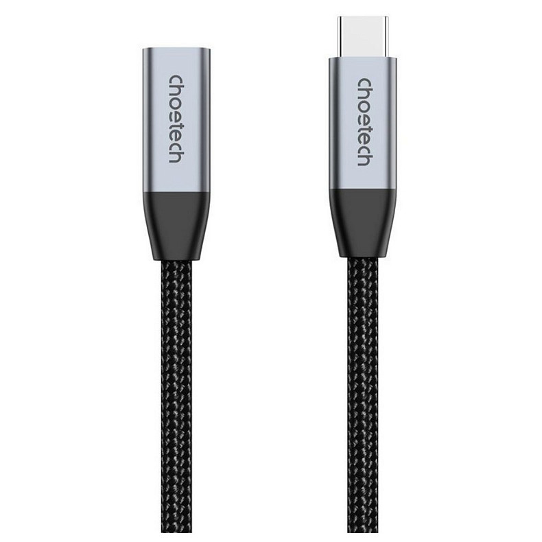 Кабель-удлинитель USB 3.1 Type-C M-F, 2.0 м 10 Gbps 100W nylon braid черный Choetech