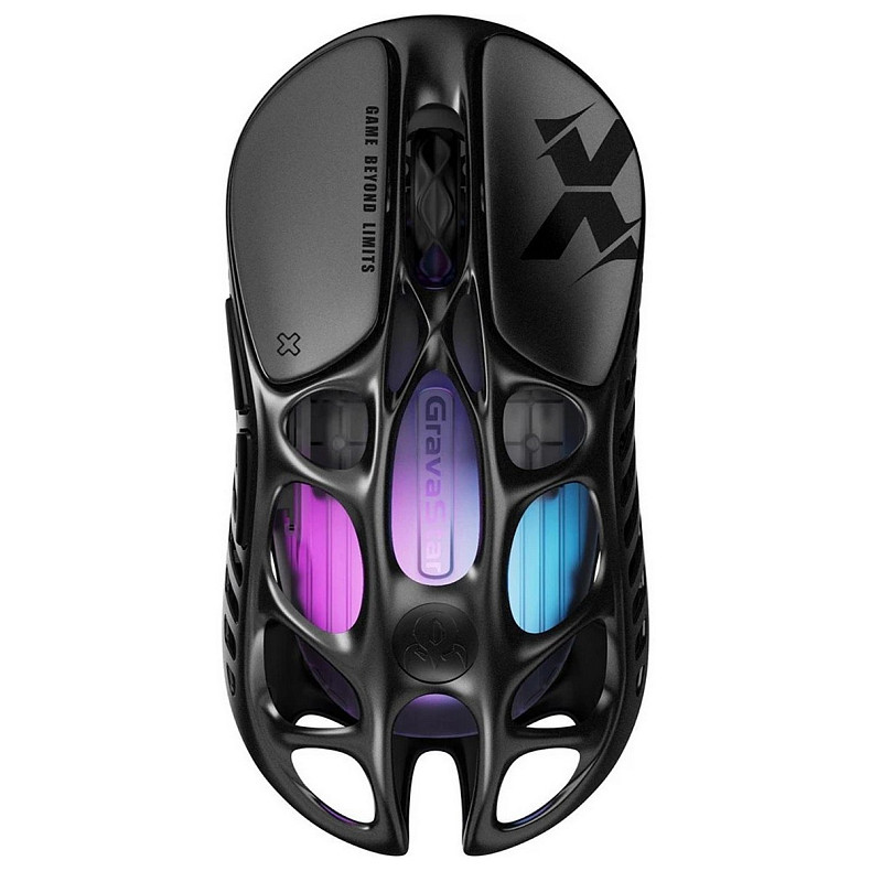 Мышь GravaStar Mercury X, BT/WL/USB-A, RGB, черный