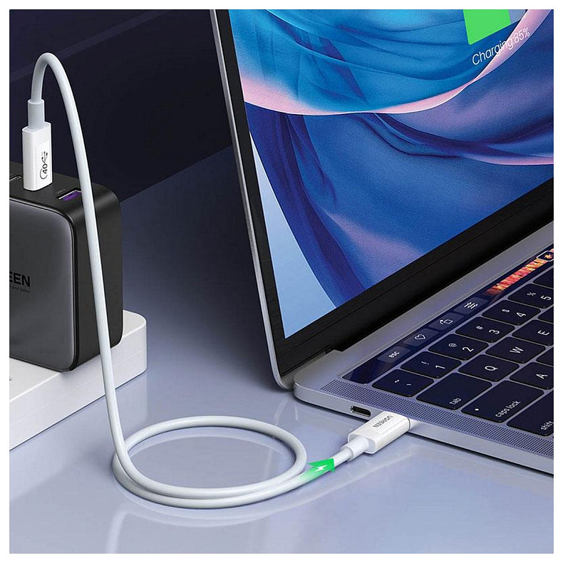 Кабель Ugreen US506 USB-USB-C, 0.8м, White (40113)