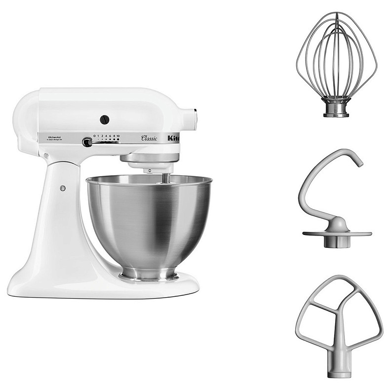 Кухонный комбайн KitchenAid CLASSIC 4,3л 5K45SSEWH с откидным блоком белый