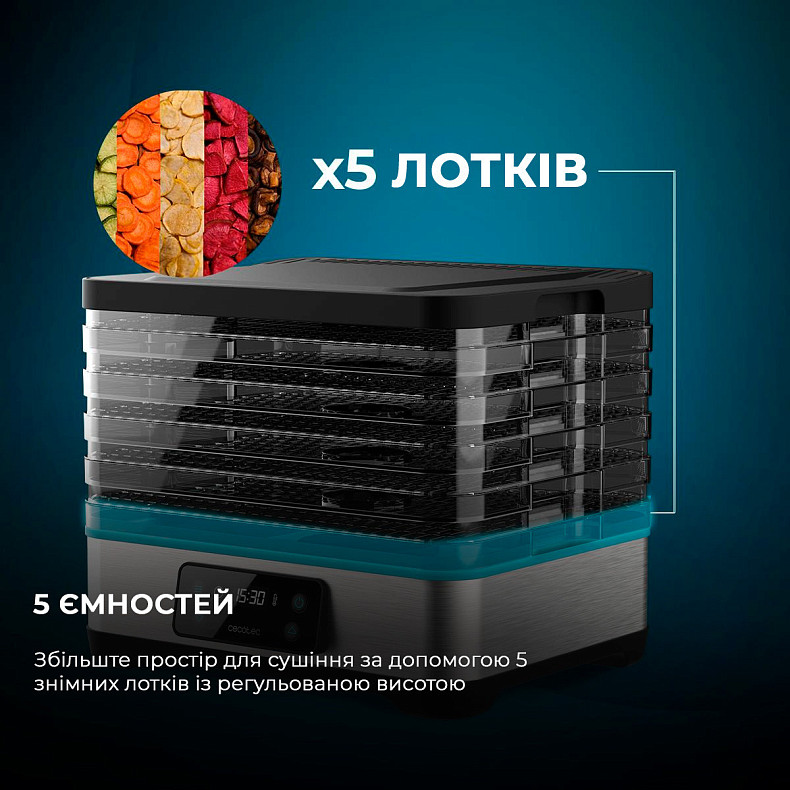 Сушилка для овощей и фруктов CECOTEC VitaDry Pro