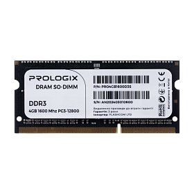 ОЗУ SO-DIMM 4GB/1600 DDR3 Prologix (PRO4GB1600D3S)