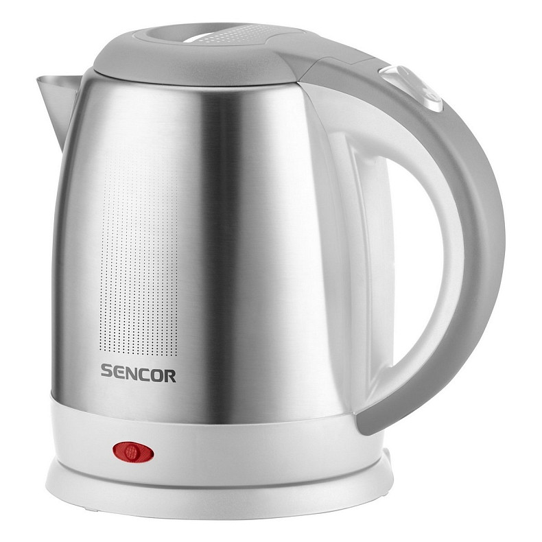 Электрочайник Sencor 1.2л, Strix, нержавеющая сталь, бело-серый