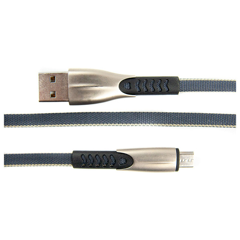 Кабель Dengos USB-microUSB 0.25м Grey (PLS-M-SHRT-PLSK-GREY)