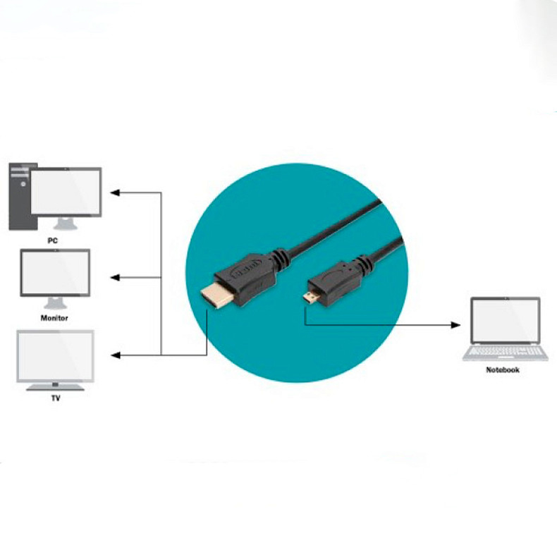 Кабель 4K HDMI 2M Type D to Type A DB-330109-020-S DIGITUS by ASSMANN