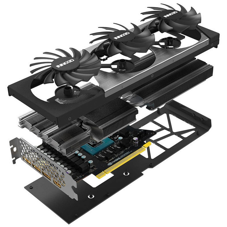 Видеокарта GeForce RTX4070 Inno3D X3 OC, 12GB GDDR6X, 192bit, PCI Express (N40703-126XX-185252L)