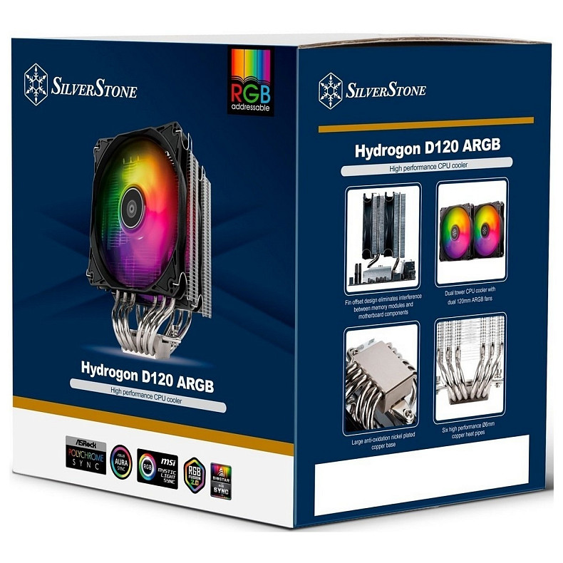 Процессорный кулер SilverStone Hydrogon D120-ARGB-V2